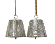 klok ijzer antique embossed 2ass zilver d.15.5cm x h.16.5cm