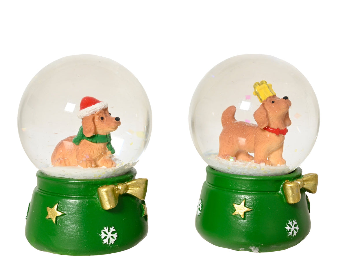 schudbol glas 2ass groen/kleur(en) d.4.5cm x h.6.3cm