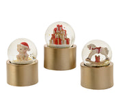 schudbol glas 3ass licht goud/kleur(en) d.3.5cm x h.6cm