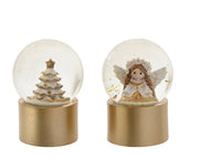 schudbol glas 2ass licht goud/kleur(en) d.4.5cm x h.7.3cm