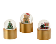 schudbol glas 3ass goud/kleur(en) d.3.5cm x h.6cm