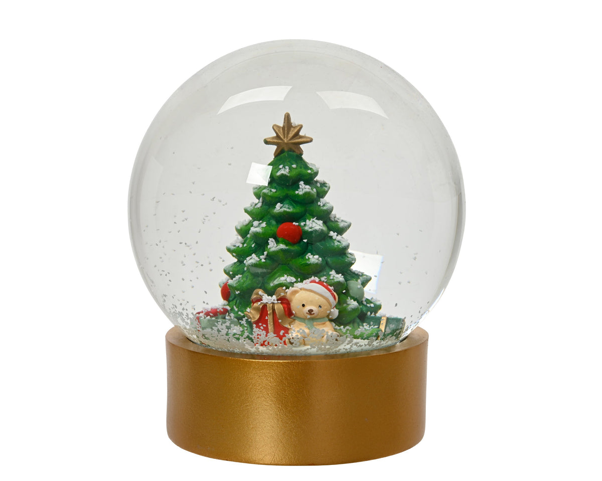 schudbol glas tree goud/kleur(en) d.12cm x h.15.6cm