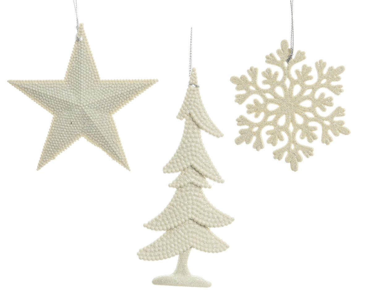 figuren plastic glitter plastic glitter hanger 3ass wit l.0.8cm x w.10.5cm x h.10.5cm