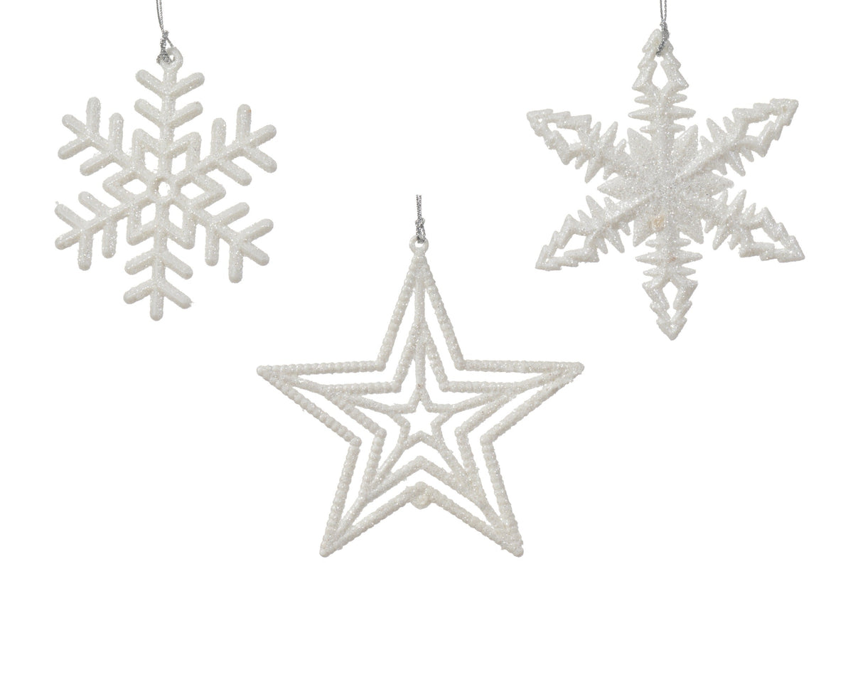 hanger plastic glitter 3ass winterwit l.0.5cm x w.10cm x h.10cm