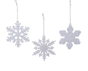 sneeuwvlok plastic glitter 3ass transparant l.0.5cm x w.10cm x h.10cm