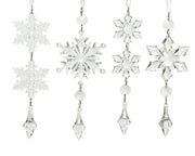 sneeuwvlok acryl acrylic drops and beads 4ass transparant l.1cm x w.4cm x h.16cm
