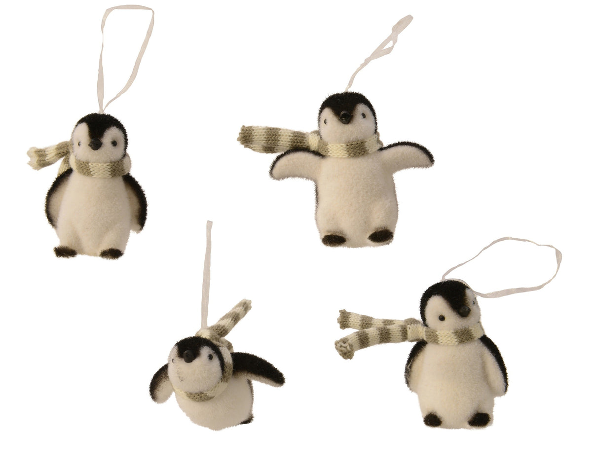 pinguïn polystyreen flock scarf 4ass wit/zwart l.6cm x w.4.5cm x h.7.5cm
