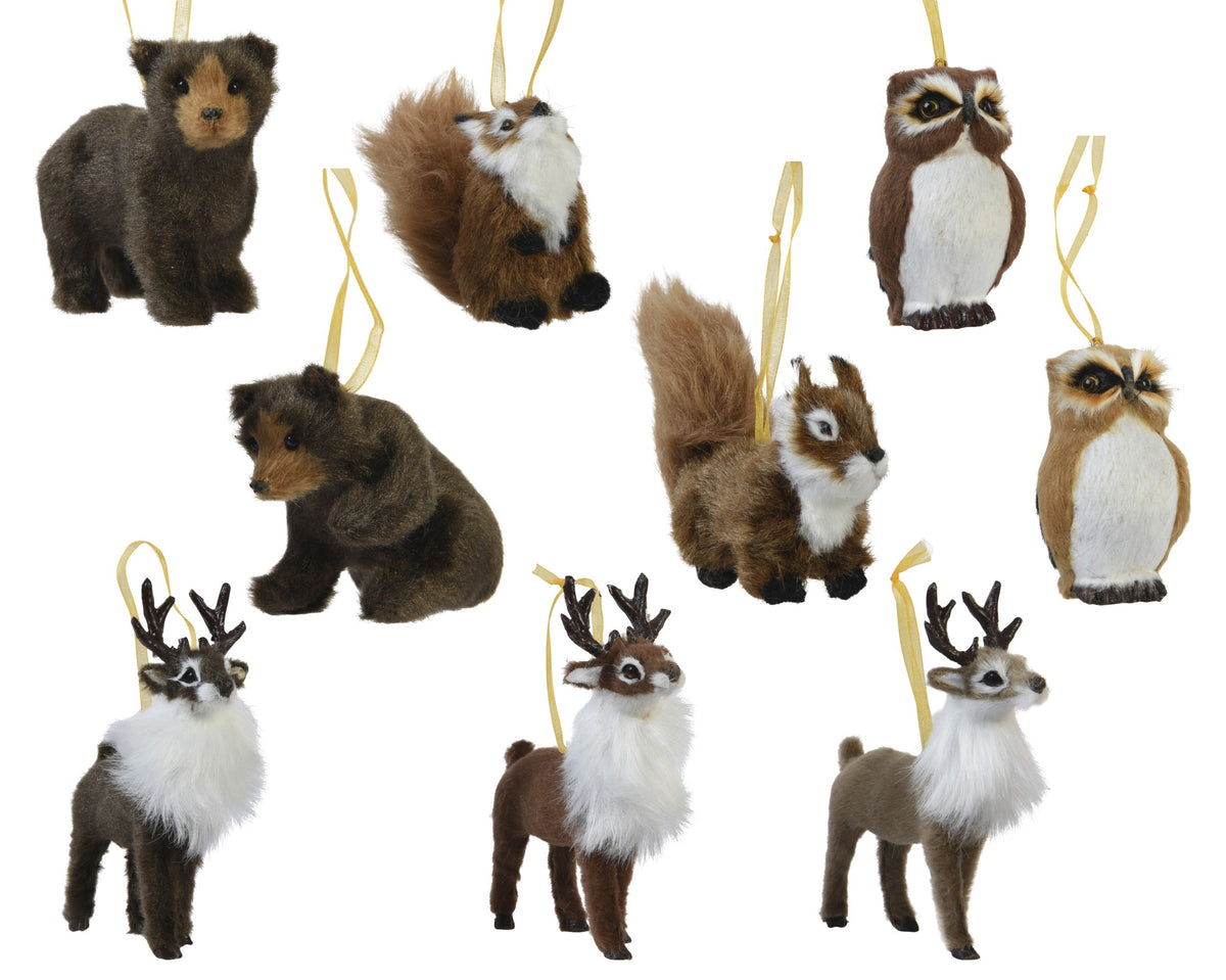 dieren plastic faux fur neck, faux fur tail 9ass assortie l.3cm x w.12cm x h.9.5cm