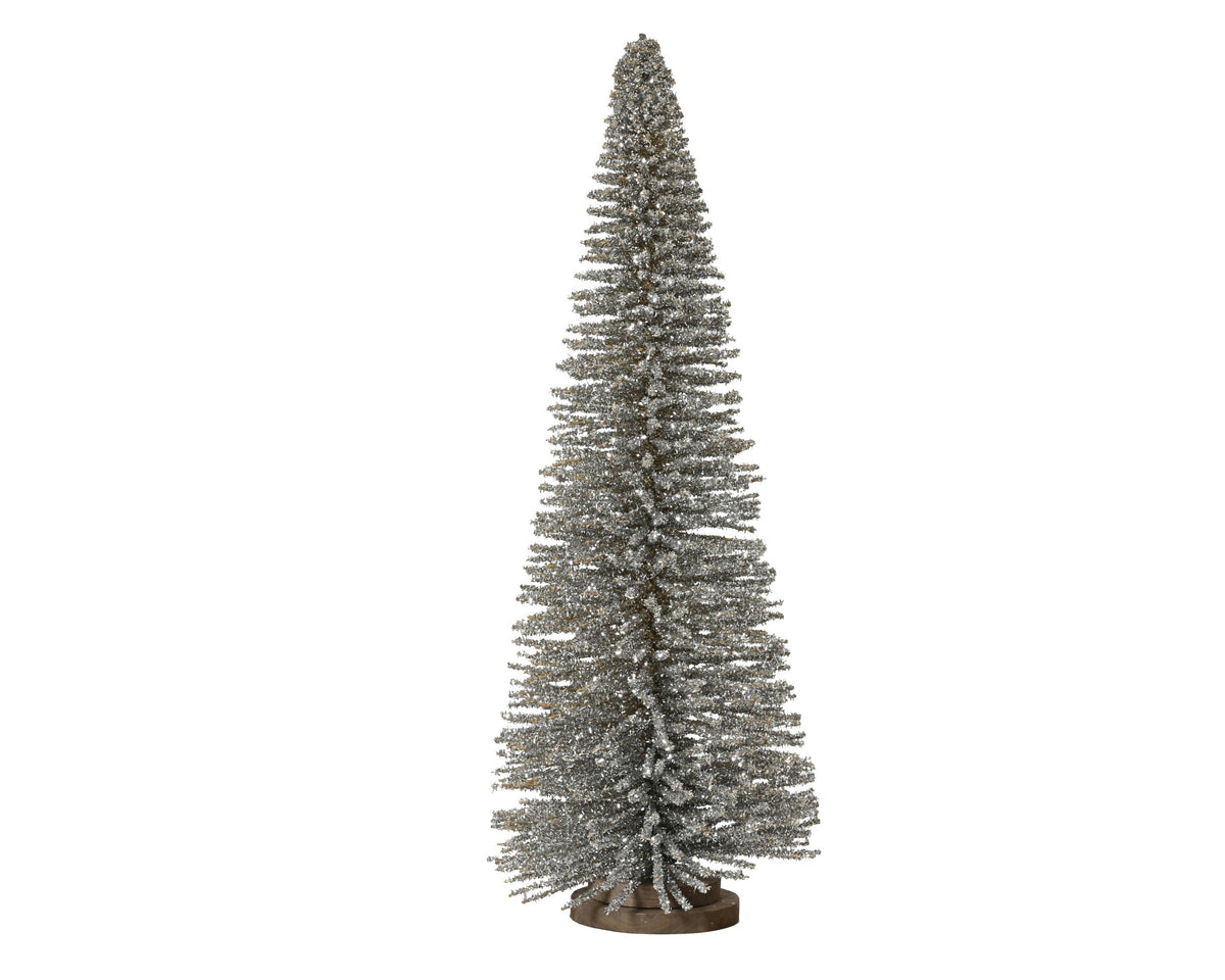 boom bamboe glitters op voet champagne d.24cm x h.60cm