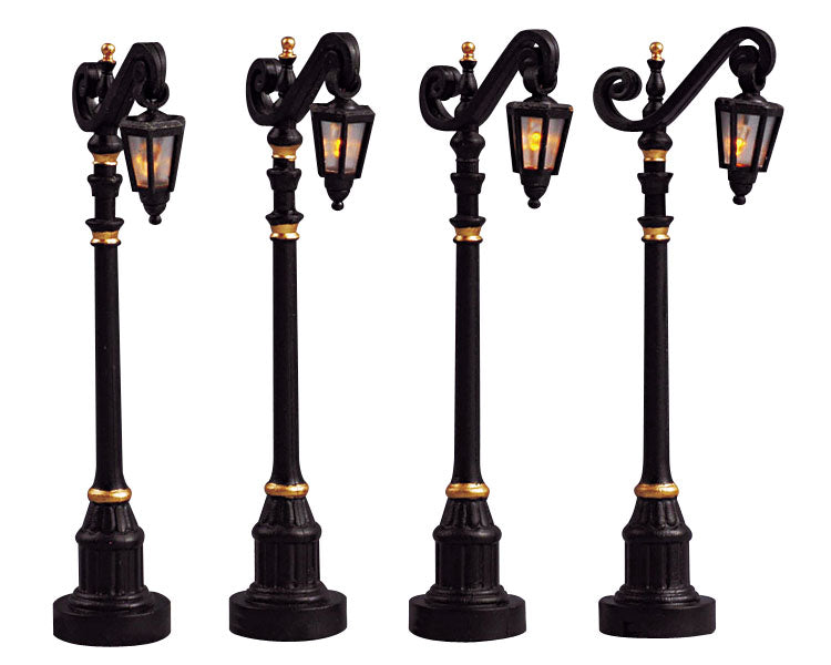 colonial street lamp, set of 4, b/o (4.5v)