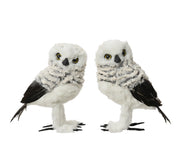 uil kunstbont feathers 2ass grijs l.11cm x w.14cm x h.21cm