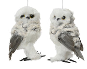 uil kunstbont feathers 2ass grijs l.9cm x w.7cm x h.13cm