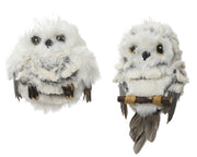uil kunstbont feathers 2ass grijs l.6cm x w.6cm x h.8cm