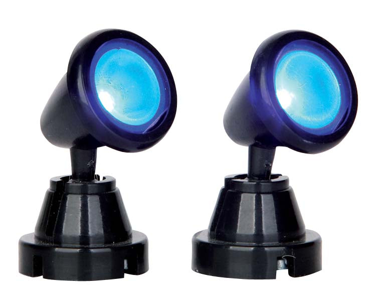 round spot light, blue, set of 2, b/o (4.5v)