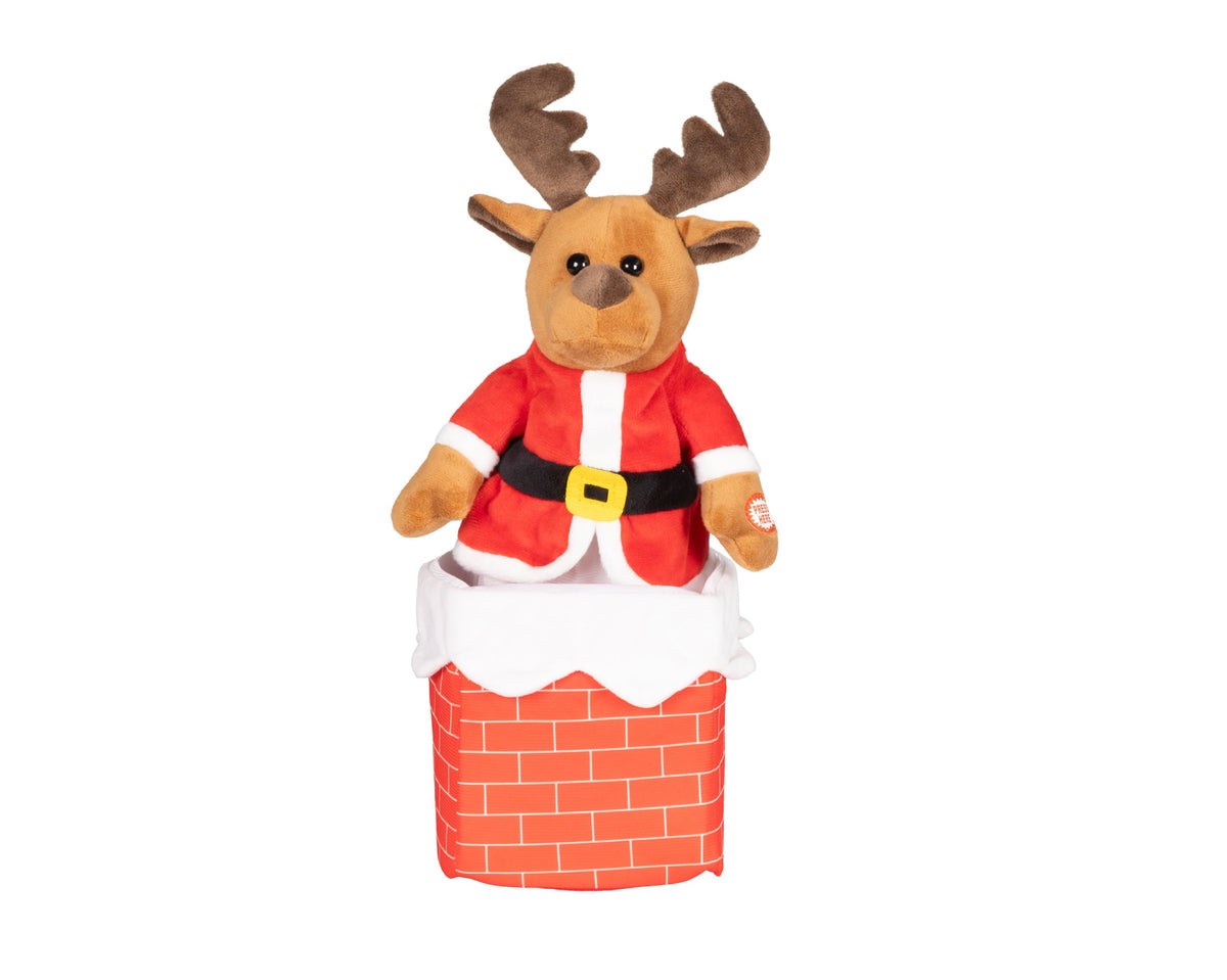 bewegend figuur polyester reindeer multi l.12cm x w.12cm x h.23cm
