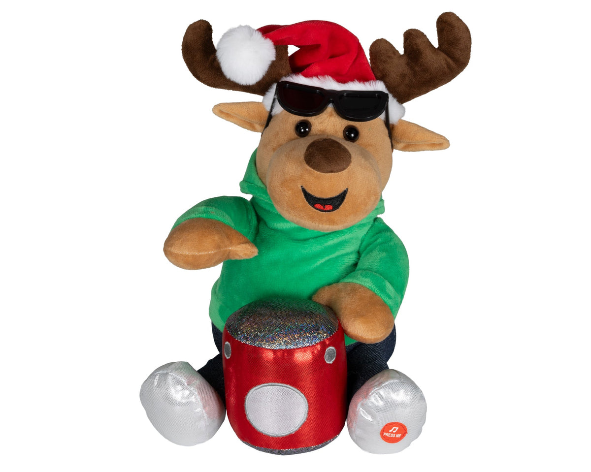 bewegend figuur polyester reindeer multi l.20cm x w.21cm x h.25cm