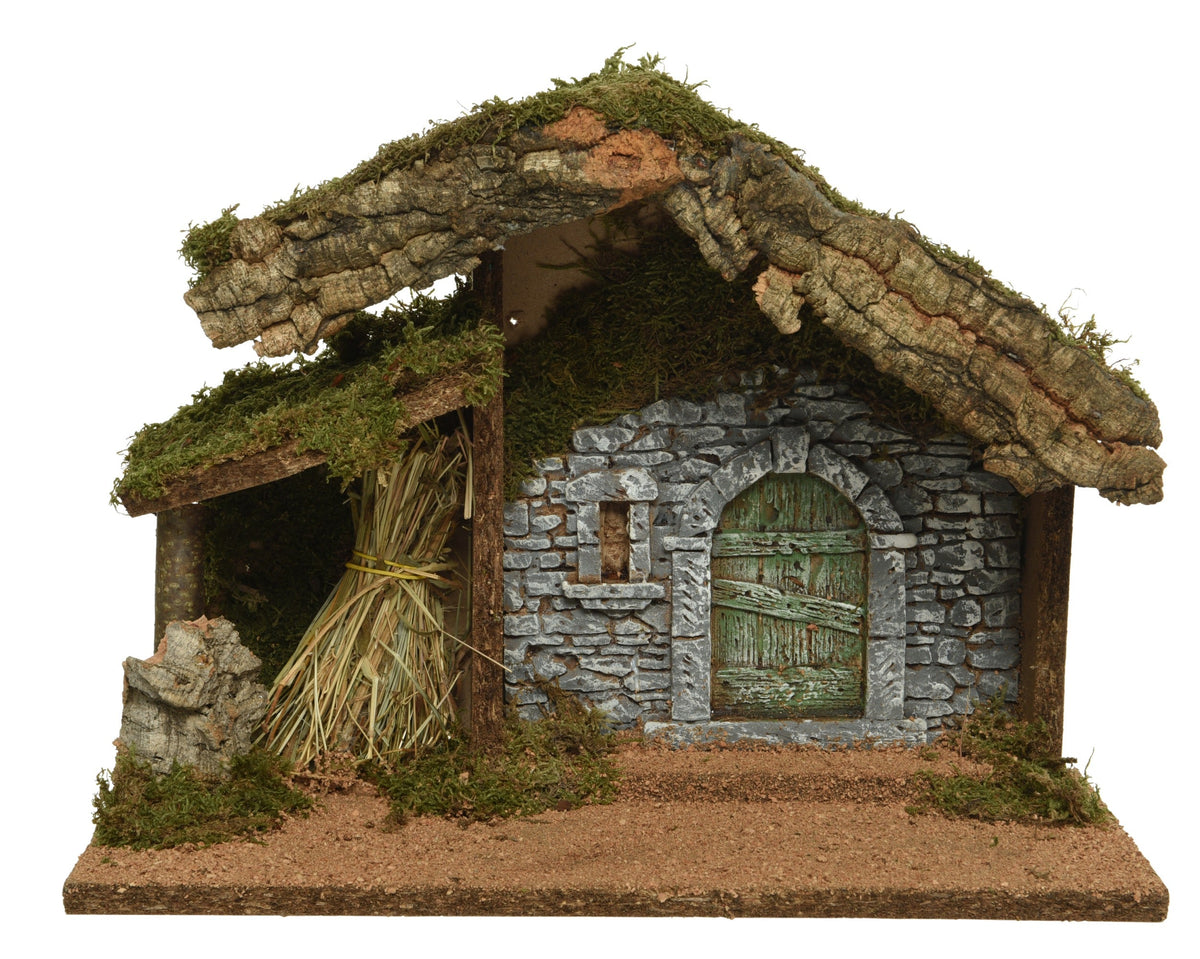led kerststal hout house steady bo binnen fsc mix 70% naturel/warm wit l.32cm x w.17cm x h.27cm
