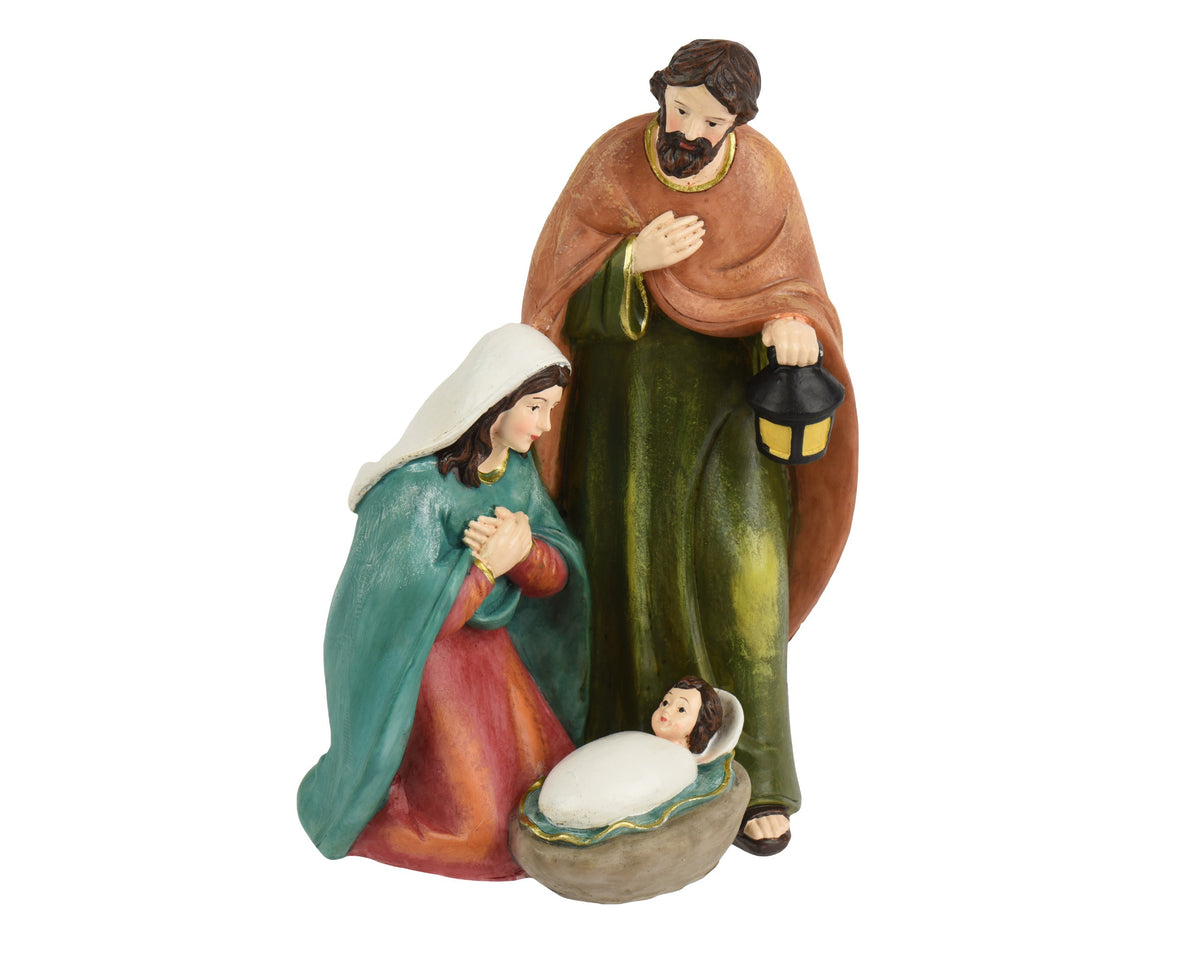 kerststal polyresin holy family painting multi l.13.5cm x w.9.5cm x h.20cm