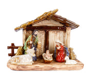 kerstgroep porselein house glazed multi l.27cm x w.11cm x h.20cm