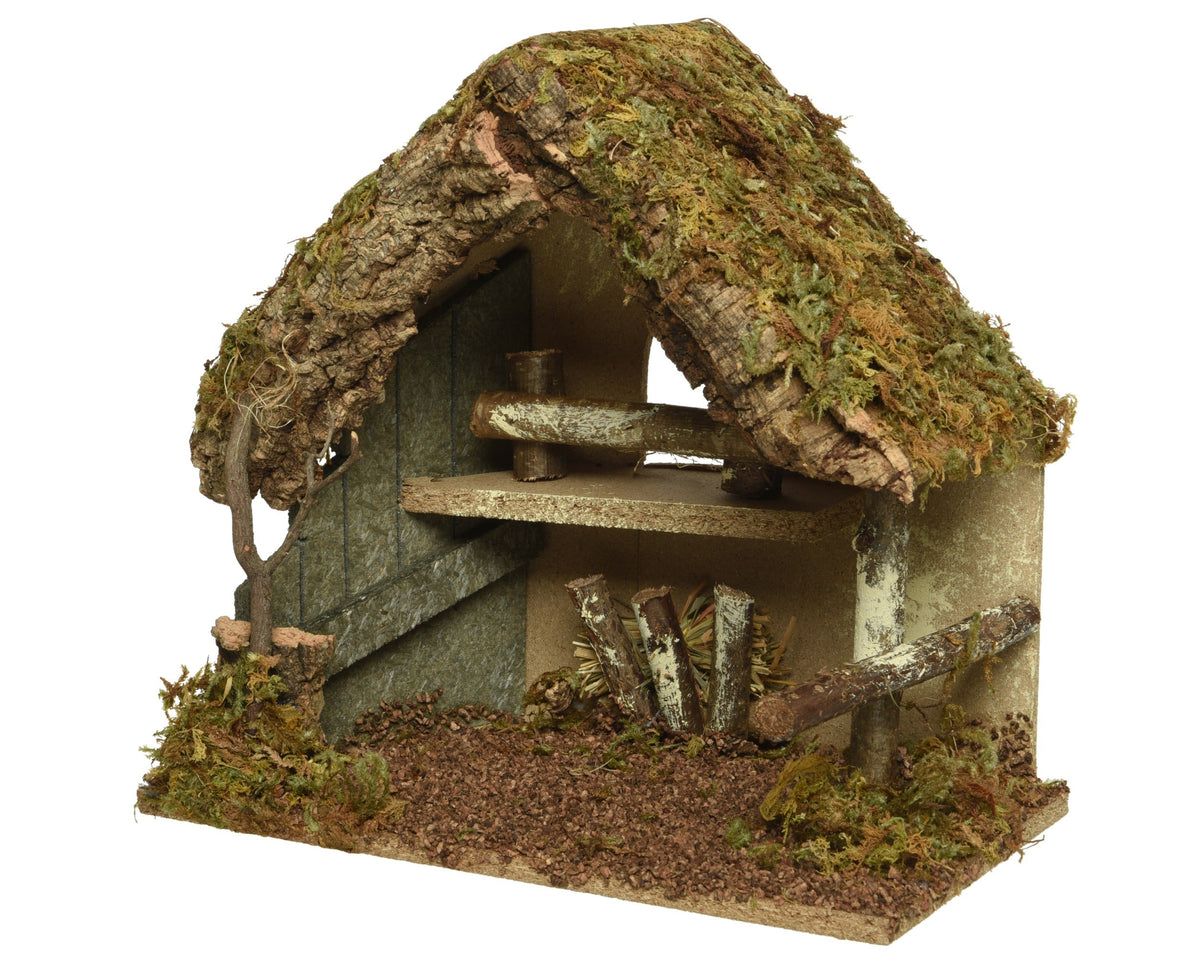 kerststal hout fsc mix 70% naturel l.30cm x w.18cm x h.26cm