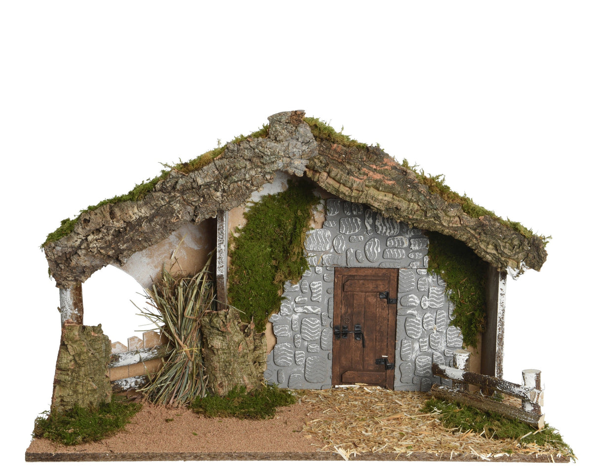 kerststal hout fsc mix 70% naturel l.63cm x w.30cm x h.40cm