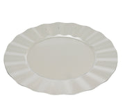 decobord pp round spay lacqure wave rim zilver d.33cm x h.1.5cm