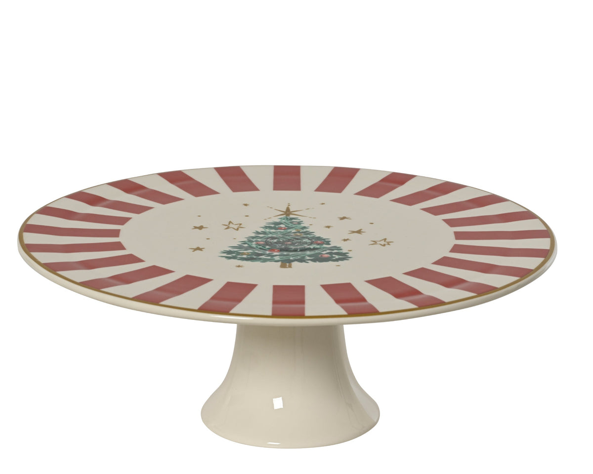 etagere porselein round decal wit/kleur(en) d.25.8cm x h.10.3cm