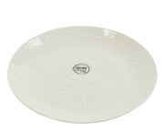 ontbijtbord porselein round emboss pinecone leaf wit d.20.7cm x h.2cm