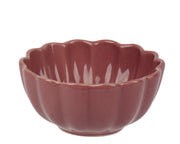 schaal aardewerk round with wave edge glaze paars d.13cm x h.6.1cm