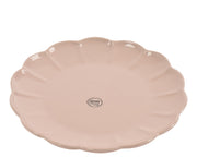 dinerbord aardewerk round with wave edge glaze roze d.27cm x h.2.5cm