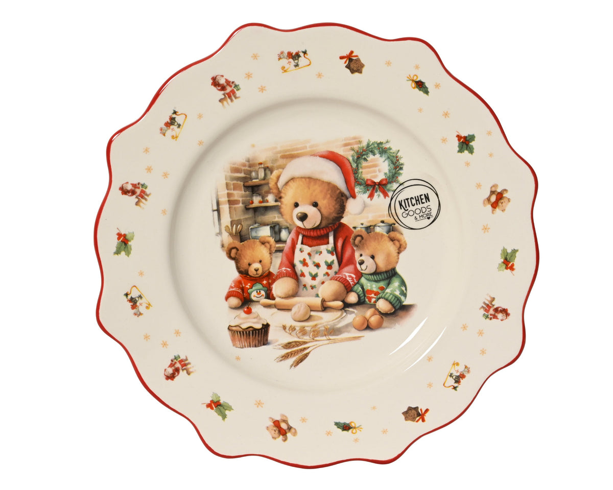 ontbijtbord dolomiet decal bear pattern multi d.21cm x h.2.3cm