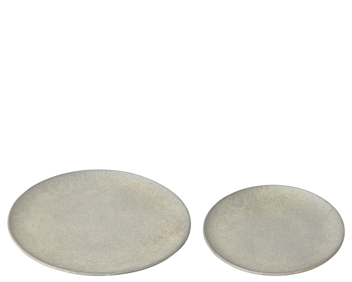 decobord ijzer round antique zilver d.39cm x h.2cm