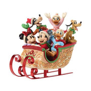 mickey & friends in a sled figurine by disney traditions