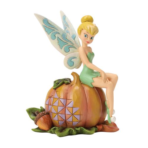 tinkerbell on pumpkin figurine by disney traditions