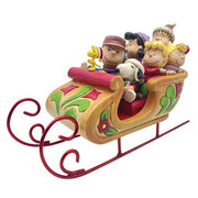 snoopy and friends in sleigh figurine - peanuts by jim shore