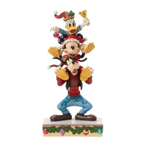 mickey  donald and goofy stacked figurine disney traditions