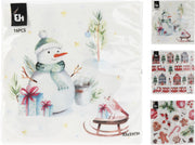 servetten papier 33x33cm set van 16sts 3-laags 3ass kerst designs