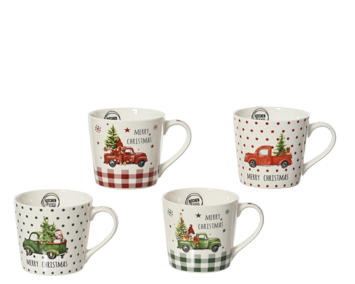 mok porselein deal 4ass assortie d.9.8cm x h.8.8cm