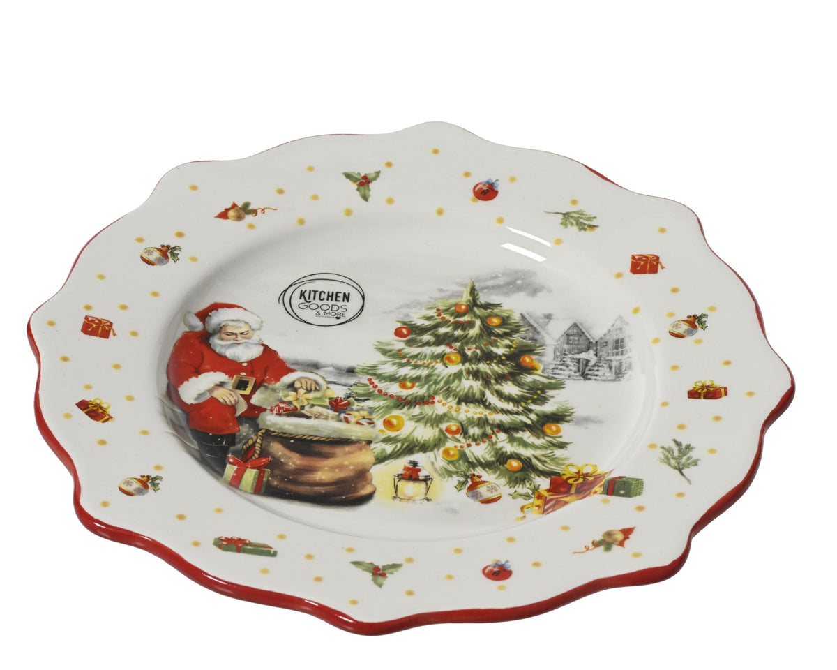 bord dolomiet santa wit/kleur(en) d.26cm x h.2.7cm
