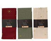tafelloper polyester katoen gold embroidery star 3col ass assortie l.32cm x w.140cm x h.0.1cm