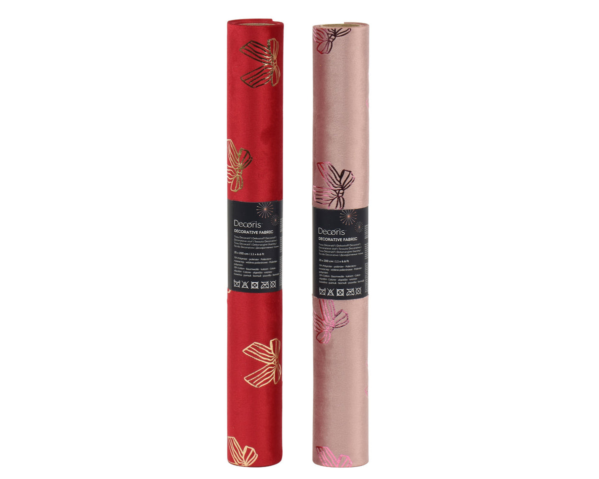 decostof polyester foil bow 4ass assortie l.120cm x w.35cm x h.0.1cm