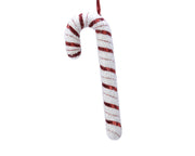 zuurstok foam glitter, fliter, ribbon rood/wit d.4cm x h.34cm