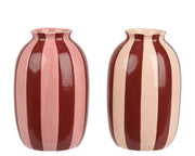 vaas keramiek glazed,pringting 2col ass assortie d.15.3cm x h.25.2cm