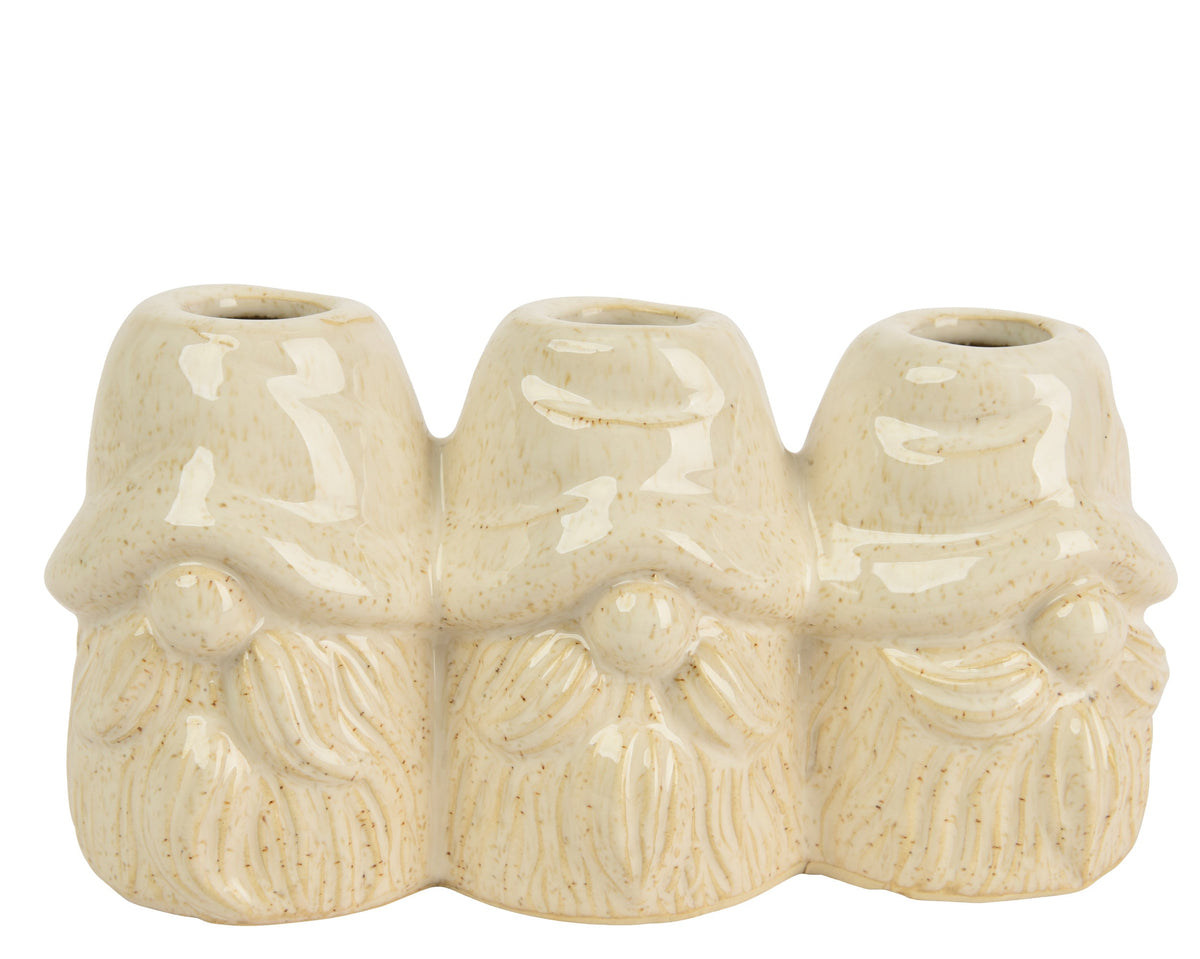 vaas porselein gnome reaction glaze creme l.19.5cm x w.7.5cm x h.9.5cm