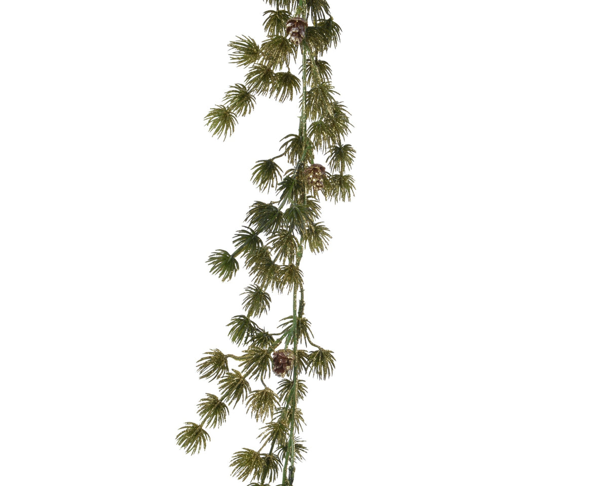 dennenguirlande glitter plastic pinecone groen/goud l.11cm x w.15cm x h.180cm