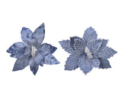 poinsettia op clip polyester frost velvet 2ass winterlucht d.34cm x h.6cm