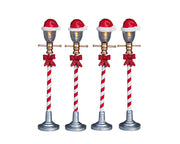 santa hat street lamp, set of 4, b/o (4.5v)
