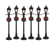 gas lantern street lamp, set of 6, b/o (4.5v)
