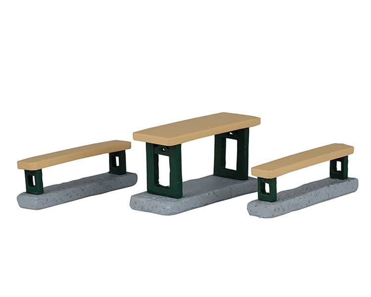 picnic benches, set of 3