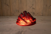 kampvuur 4x12led 28x28x17cm 5m aanloopsnoer zwart / ip44 trafo met 8/16u timer / geschikt voor buiten
